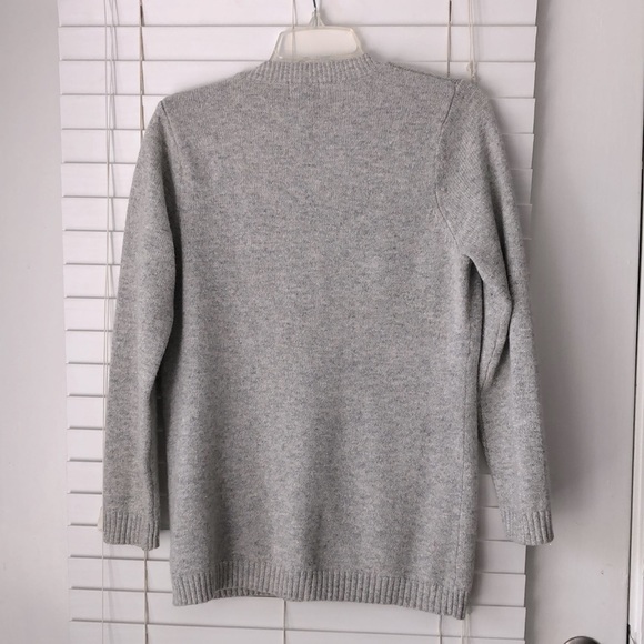 NY Collection Sweater V Neck Metallic Gray SZ L - Picture 5 of 6